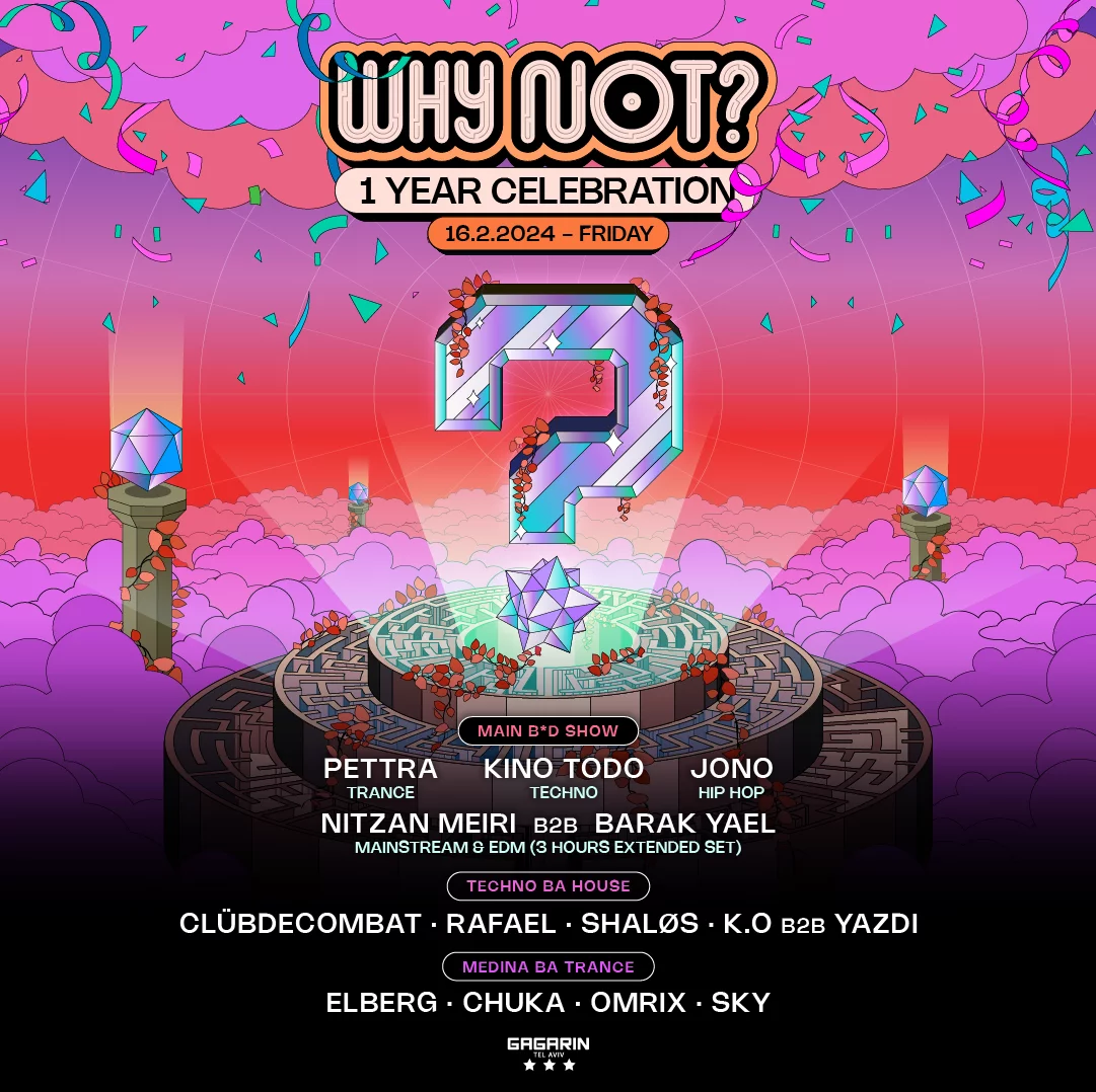 16.02 | WhyNot חגיגות שנה גגרין תל אביב